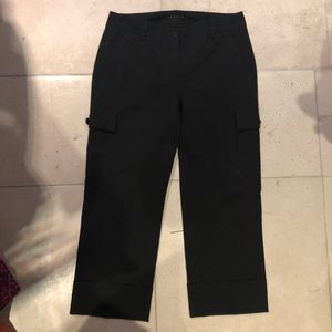 Theory Women’s Black Cropped Cargo Capri Pants